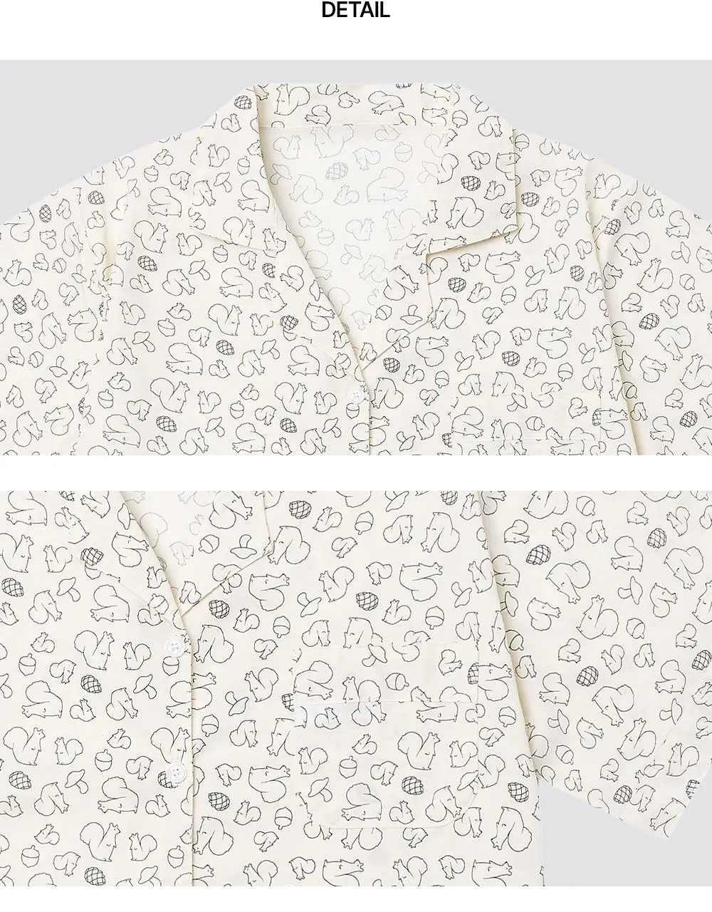 [곽민경 PICK] 오프아워 드리미두들스 도토리대작전 반팔 잠옷 세트 아이보리 (M / L / XL) 상세페이지 23